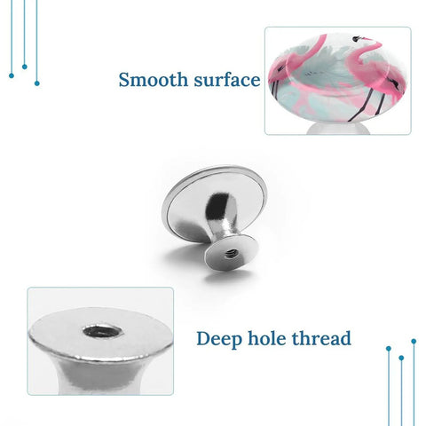 2 Pack Built Like A Tank Stainless Steel Round Cabinet Knobs And Drawer Pulls, close-up of smooth surface and deep hole thread.