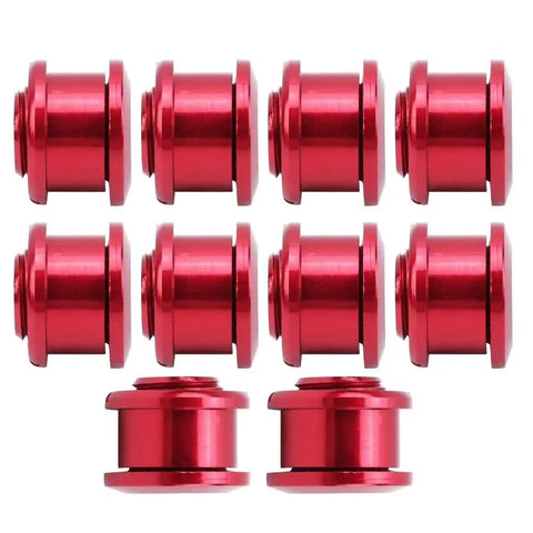 M8 Aluminum Chainring Bolts, 10 Pieces, Ultra Lightweight Single Speed Crankset Fasteners For Mountain And Road Bikes, Red