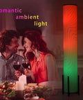 61 Inch Color Changing Floor Lamp With 3 Smart LED Bulbs, Remote Control Dimmable RGB Standing Lamp For Bedroom And Living Room, Rainbow Lighting, Modern Tall Floor Lamp For Cozy Vibes in a cozy living room setting
