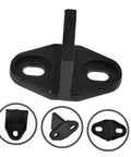 Sliding Barn Door Floor Guide Rail Low Profile Hardware Swing Stopper, durable black steel, prevents door shake, smooth slide.