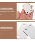 Heavy-Duty Stainless Steel Flat Corner Braces With Screws, 10-Piece Mending Plates Set for DIY Furniture Repairs displayed in hand