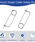 16 Pack Brooch Shape Cotter Pins With Quick Lock Spring Wire Fasteners For Farm Lawn Garden Hitches Zinc Plated Carbon Steel 0.08 Inch Diameter By 1.69 Inch Length Durable Easy Lock Pins From Uxcell