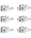 Privacy Square Satin Nickel Door Lever Sets 6 Pack Reversible For Left Or Right Handed Doors Keyless Entry Contemporary Style