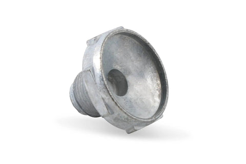 Drop Right In Heavy Duty Aluminum Power Valve Plug For Carburetors showing the threaded design and natural aluminum finish.