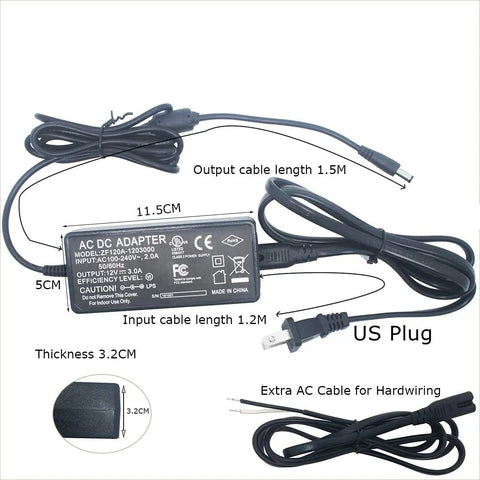 AC adapter and cables for Under Cabinet LED Lighting Kit With 6 12 Inch Light Strips, 2000 Lumen Ultra Bright Warm White, 31W system.
