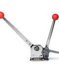 No Sweat Heavy Duty Manual Steel Strapping Tool Latching Half Inch To Three Quarter Inch Bands Without Any Buckles using a smooth tensioner.