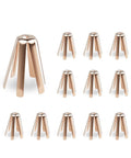 Front view of brass golf shaft adapter shims, 12-piece set, six-legged universal ferrule adapters for .335/.350/.355/.370 shafts