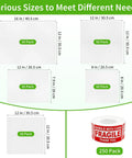 500 Pack Dish Packing Supplies With Foam Wrap Pouches And Sheets For Moving Dope Set Of Assorted Sizes 16x12 12x12 12x7.9 8x8 Plus Flat Foam Sheets And Fragile Stickers For Easy Safe Dish Transport showing size options and fragile stickers