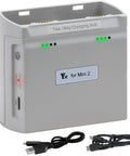 36W Multifunction Parallel Battery Charger For DJI Mini 4K, Mini 2, Mini 2 SE, And Mini SE Drone with cables on white background