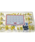 Film Box Capacitor Assortment Kit 240Pcs, Metallized Polyester Capacitors 1nF To 1uF, 24 Values, 63V-100V in open case