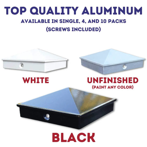 Unfinished Aluminum Post Cap For 3.5 By 3.5 Inch Wood Posts Fits 4 Inch Nominal 4x4 Pyramid Topper In Raw Cast Metal Sturdy Build