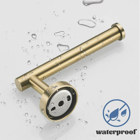 Gold Bathroom Hardware Set With Toilet Paper Holder 24 Inch Towel Bar Towel Ring Robe Hook 4 Piece Wall Mount Kit Brushed Gold Finish Stainless Steel