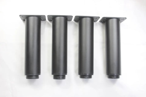 Set of four Beefy Heavy Duty 6 To 10 Inch Adjustable Metal Furniture Legs for cabinets, shelves, sofas, and desks.