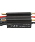 70A Waterproof Brushless ESC With Built In BEC Aluminum Alloy Body Black Finish for RC Boats and Airships, side view