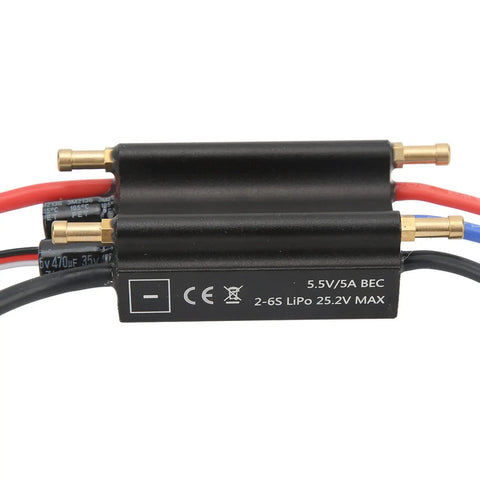 Close-up of a 70A Brushless ESC Beefed Up Performance Speed Controller With Built In BEC For RC Boat And Airship