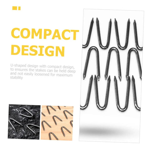 U Shaped Garden Stakes Nails For Fencing And Wire Mesh Easy Setup Quick Outdoor Installation Lightweight Iron Pegs 30 Pack