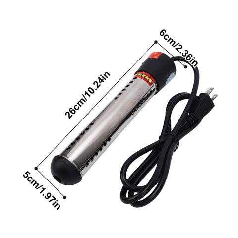 Built Badass Kickin Up The Heat Fast This Plug And Play 2000 Watt Immersion Water Heater with metal guard and cord.