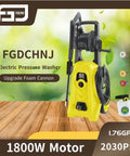 Electric Pressure Washer 2030 PSI 1.76 GPM 1800W Beastly Cleaning Power with foam cannon on wooden floor