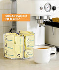 Drink Packet Organizer With 360 Degree Lazy Susan Turntable For Hydration Packets And Water Flavor Mixes next to espresso machine