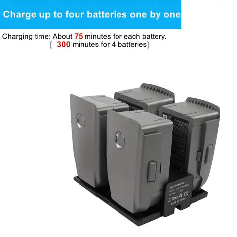 4 In 1 Foldable Battery Charging Hub For DJI Mavic 2 Pro Zoom Enterprise Drones With LCD Charge Indicator displaying charge time