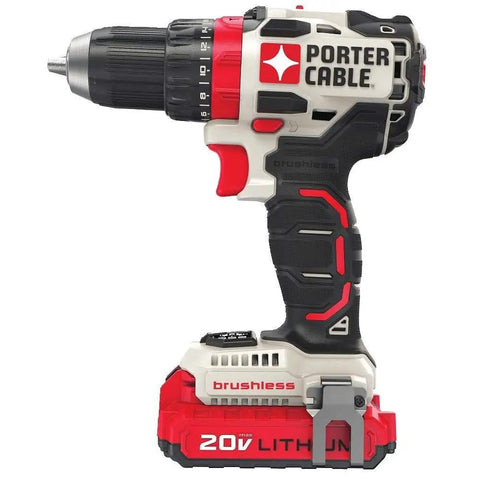 20V Max Cordless Drill Driver Kit With Two Batteries And Charger, One Half Inch Chuck, Brushless Motor Delivers Fifty Percent Longer Runtime