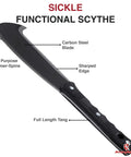 Pathfinder Scythe Style Machete Heavy Duty Carbon Steel Outdoor Tool With Durable Grip for camping, bushcraft, and survival.