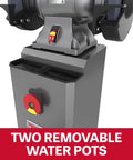 Metal Dust Collector Stand for Workshop, 472 CFM, 115V, showing top with two removable water pots.