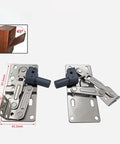 Soft Close Flip Out Tray Hinges One Pair With 45 Degree Tilt for kitchen trays and sink flip outs with schematic dimensions