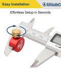 Anvil Base Kit For Headspace Measurements attached to caliper, improving CBTO readings and providing stable platform for reloading