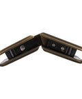 Pinnacle 045 Series Glass To Glass Standard Hinge In Antique Brass Model 135186, 135 degree swing, side view