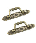 Bronze Drawer Pulls Set of Six 105mm Length Vintage Style Cabinet Handles for Dresser Box Furniture Metal Hardware with Screws