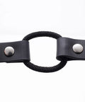 Close-up of 3-4 Inch Biothane Bungee Dog Training Collar Strap For Educator Receivers with metal fixtures, black, for small and medium dogs.