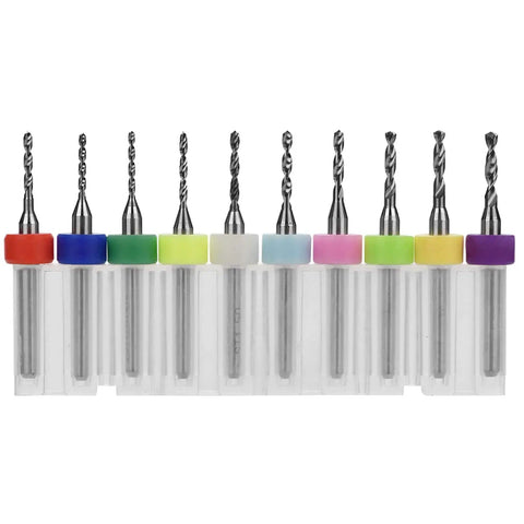 Pro Grade 1.1-2.0mm Tungsten Carbide Micro Drill Bits Set for PCB Drilling with colored rings and storage box