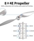 Two Pack 8040 8x4 Propellers CCW Gray Nylon Drone Props For RC Quadcopter Durable Lightweight Low Vibration Props For Stunt Planes