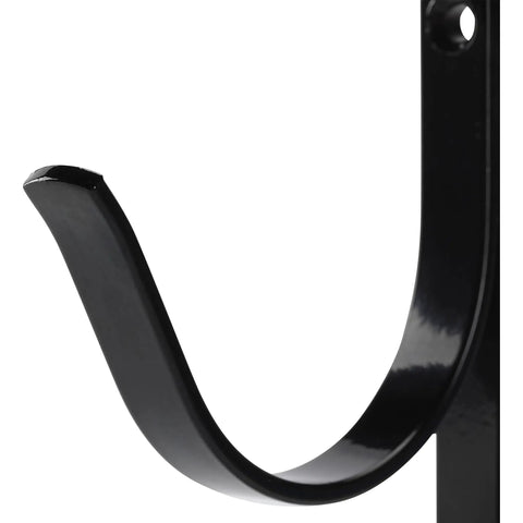 Close-up of 2 Pack Pool Pole Hangers, Heavy Duty Aluminum Pool Pole Hooks With Screws, showing black double hook detail.
