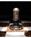 No Drama 2 In 1 Coffee Tamper And Constant Pressure Espresso Distribution Tool With Calibrated Spring For Even Powder Pressing And Flawless Puck Prep In 58mm Silver on coffee beans.