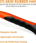 28oz Pro Grade Welding And Chipping Hammer With Slag Removal And Wire Brush Set anti-skid handle close-up