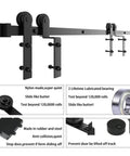 Heavy Duty Sliding Barn Door Track Hardware Kit With Ceiling Mount, Bypass System, Rolling Library Ladder Accessory