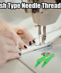 10 Pcs Fish Mouth Sewing Machine Needle Threader Set Upgraded 2024 Automatic Needle Threader Tool in use with sewing machine
