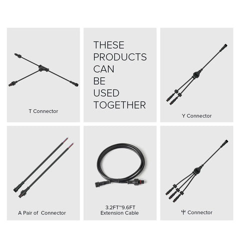Various connector types for 3 Pin Electrical Connector Kit 22AWG IP65 Waterproof Male And Female Plug And Play Extension Cables.