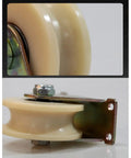 Beefed-Up Heavy Duty Nylon U-Groove Wheel Caster For Inverted Track And Sliding Doors, Smooth Silent Roller With Two Built-In Bearings, Perfect For Industrial Carts, Wire Rope Rails, Rolling Gates, And Gate Systems, 1.2 Inch Wheel, side view