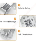 90 Degree Soft Close Concealed Cabinet Hinge With Hidden Spring 4 Inch Normal Type Furniture Hinge showing spring and damper