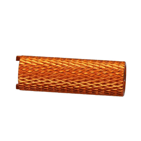 Close-up of Orange Aluminum Alloy Remote Controller Switch Nuts With Tool CNC Machined 8mm OD 5mm ID showing textured surface