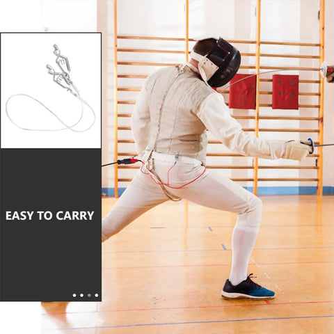 Fencer using Pro Grade Fencing Cable Clips Set For Head Line And Body Cord Stainless Steel Clips For Adult Masks Foil Training Gear