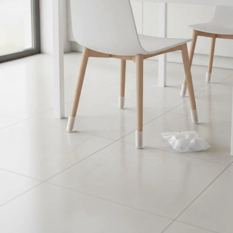 Clear Trim To Fit Furniture Leg Protectors With Adjustable Glides PVC Floor Pads For Hardwood Tile And Laminate Floors 8 Pack