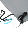 Anti Static ESD Mat Kit With Wrist Strap And Ground Cord For Electronics Workstations Grey 18 Inches By 47 Inches Zero Point Twelve Inch Thick ESD Safe Mat With Ground Lead