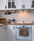 12 Pack Matte Black Aluminum Cabinet Pulls With Base Plate And Screws Five Point Eight Inch Length on white kitchen cabinets