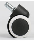 Silent Rollin Office Chair Wheels Heavy Duty Polyurethane Swivel Casters, close up view of black and white wheel design.