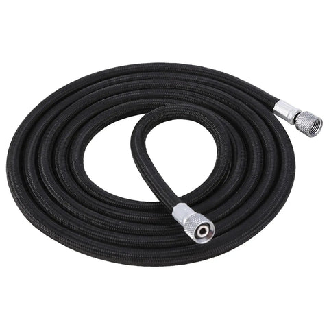 Quality EVA Airbrush Hose 1.8m Connects Air Compressor To Paint Sprayer Nail Art Tool With 1 8 Inch Female Fittings For Pros Wantin Real Durability And Zero Leaks While Painting Models Or Crafts Without Stopping Mid Project Due To Equipment Failure. coiled black hose with metal female fittings