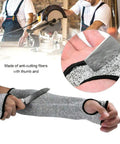 18 Inch Cut Resistant Sleeves Set For Kitchen And Outdoor Work Grade 5 Anti Cut Knit Arm Covers Food Safe And Machine Washable Protective Hands For Butchers Woodworking Oyster Prep